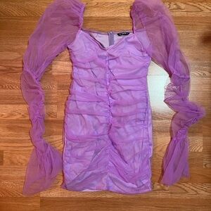 SHEIN Purple Ruched Dress